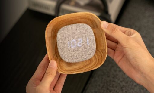 LED Wooden Alarm Clock Gingko Lumos Digital Alarm With Light - Image 2