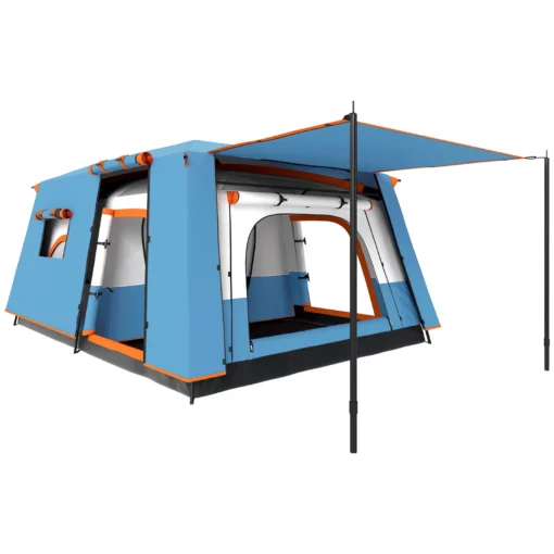 Outsunny 4-6 Man Camping Tent with 2 Bedroom, 3000mm Waterproof, Blue