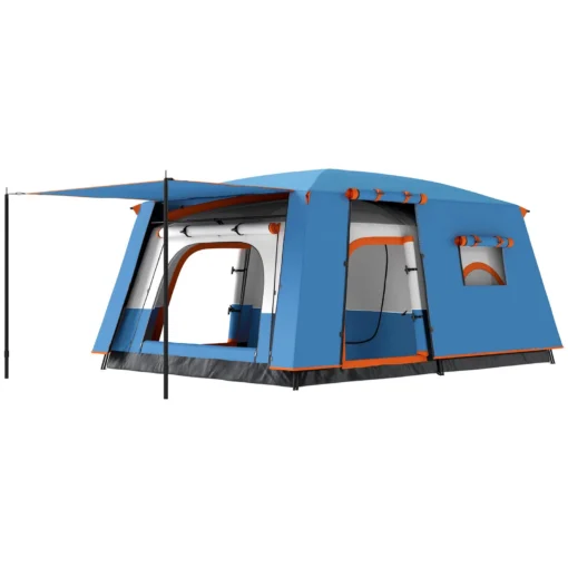 Outsunny 4-6 Man Camping Tent with 2 Bedroom, 3000mm Waterproof, Blue - Image 10